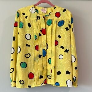 Tess - vintage, 8, yellow polka dot blouse